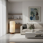 Afbeelding laden in galerijweergave, Tivo Minimalistische Geribbelde Vloerlamp - Eenvoudige Massief Houten Voet met Papieren Lampenkap Geschikt voor Woonkamer en Slaapkamer