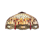 Afbeelding laden in galerijweergave, TF Dragonfly Blauwe Tiffany Plafondlamp – Art Nouveau Glas-in-Lood Hanglamp voor Woonkamer
