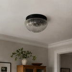 Cargar imagen en el visor de la Galería, Ribbed glass flush mount installed in a living room corner