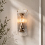 Load image into Gallery viewer, Vintage Ripple Glass Wall Sconce