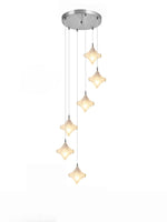 Load image into Gallery viewer, Art Deco Star Staircase Pendant Light - Frosted Glass Hanging Fixture - Astris Altair