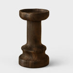 Afbeelding laden in galerijweergave, Tall dark solid wood candle holder on a neutral background
