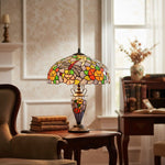 Afbeelding laden in galerijweergave, TF Keswick Libelle Tiffany Tafellamp – Handgemaakte glas-in-lood kap voor woonkamer of slaapkamer