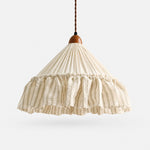 Load image into Gallery viewer, French Country Ruffled Fabric Pendant Light