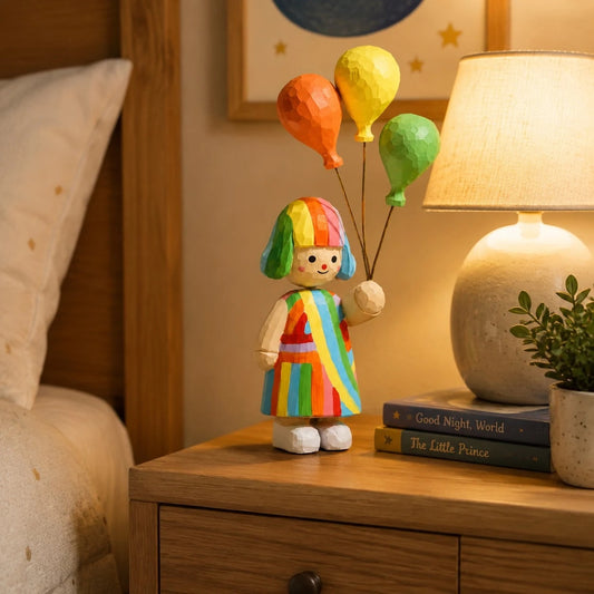 Figurine displayed on a bedside table