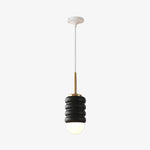Cargar imagen en el visor de la Galería, Iron Pendant Lamp with Ribbed Shade - Cream Style Light for Bedroom