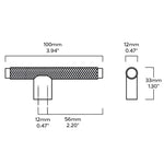 Load image into Gallery viewer, Satin Brass L-Shaped Cabinet Pull – Knurled Bar Handles