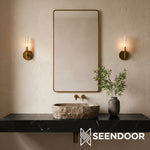 Afbeelding laden in galerijweergave, Bravira geribbelde glazen wandlamp - buis metalen lamp in klassieke afwerkingen