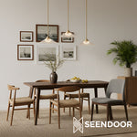 Afbeelding laden in galerijweergave, Bravira geribbelde glazen hanglamp - elegante keuken eilandlamp