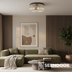 Load image into Gallery viewer, Bravira Transitional Glass Panel Ceiling Light for Hallway & Bedroom