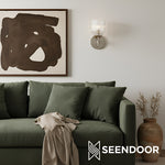 Afbeelding laden in galerijweergave, Bravira geribbelde glazen wandlamp - metalen wandlamp met heldere glazen kap