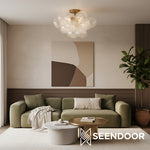 Load image into Gallery viewer, Bravira Transitional Glass Panel Ceiling Light for Hallway & Bedroom