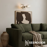 Afbeelding laden in galerijweergave, Bravira geribbelde glazen wandlamp - metalen wandlamp met heldere glazen kap