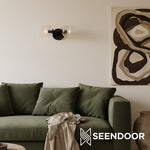 Afbeelding laden in galerijweergave, Bravira geribbelde glazen wandlamp - metalen wandlamp met heldere glazen kap