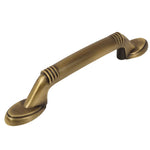Load image into Gallery viewer, Cosmas Antique Brass Cabinet Pull – Satin Brass Kitchen Handle