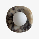 Load image into Gallery viewer, Oria Modern Square or Round Jade Wall Lamp with Alabaster Shade for Bedroom or Bathroom Vanity