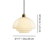 Cargar imagen en el visor de la Galería, Lámpara colgante de vidrio opalino Daphne – Lámpara colgante moderna y minimalista para cocina y comedor