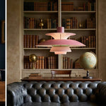 Carica l'immagine nella visualizzazione Galleria, Lampada a sospensione Danish Design – Design nordico scandinavo multicolore per sala da pranzo e soggiorno N38