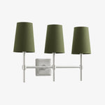 Carica l'immagine nella visualizzazione Galleria, Lampada da Parete con Paralumi in Lino Bianco Derlina – Lampada Retrò Multi-Testa in Metallo