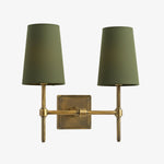 Carica l'immagine nella visualizzazione Galleria, Lampada da Parete con Paralumi in Lino Bianco Derlina – Lampada Retrò Multi-Testa in Metallo