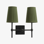 Carica l'immagine nella visualizzazione Galleria, Lampada da Parete con Paralumi in Lino Bianco Derlina – Lampada Retrò Multi-Testa in Metallo