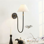 Load image into Gallery viewer, Calin Classic Sconce - Iron Wall Light with White Linen Shade