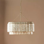 Afbeelding laden in galerijweergave, Lumica Capiz Facet Hanglamp - Elegant Natuurlijk Schelpenontwerp