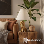 Carica immagine nel visualizzatore della Galleria, Pawdia Figurina Animale – Lampada da Tavolo in Poliresina per Camera da Letto e Soggiorno