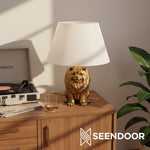 Carica immagine nel visualizzatore della Galleria, Pawdia Figurina Animale – Lampada da Tavolo in Poliresina per Camera da Letto e Soggiorno