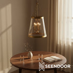 Load image into Gallery viewer, Driscoll Contemporary Drum Shade Pendant for Dining & Entryway