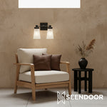 Load image into Gallery viewer, Derlina Classic Multi-head Glass Shade Wall Lamp for Bathroom & Bedroom