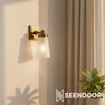 Load image into Gallery viewer, Derlina Classic Multi-head Glass Shade Wall Lamp for Bathroom & Bedroom