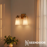 Load image into Gallery viewer, Derlina Classic Multi-head Glass Shade Wall Lamp for Bathroom & Bedroom