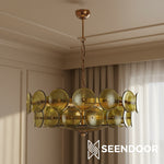 Load image into Gallery viewer, Lorenzo Overlapping Glass Discs – Vintage Lighting for Living Room
