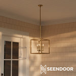 Afbeelding laden in galerijweergave, Ferrix Moderne Buitenlantaarn IJzeren Hanglamp - Industrieel Glazen Verlichtingsontwerp