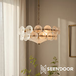 Load image into Gallery viewer, Lorenzo Overlapping Glass Discs – Vintage Lighting for Living Room