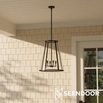 Afbeelding laden in galerijweergave, Ferrix Moderne Buitenlantaarn IJzeren Hanglamp - Industrieel Glazen Verlichtingsontwerp