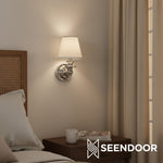 Load image into Gallery viewer, Kalvora Geometric Fabric Wall Lamp for Living Room & Entryway