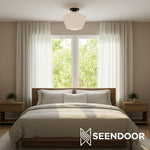 Load image into Gallery viewer, Merin Geometric Glass Modern Flush Mount for Hallway & Bedroom