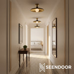 Afbeelding laden in galerijweergave, Forvara Boerderij Metaal Opbouwlamp - Zwarte of Witte Plafondlamp