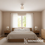 Load image into Gallery viewer, Merin Geometric Glass Modern Flush Mount for Hallway & Bedroom