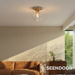 Load image into Gallery viewer, Merin Geometric Glass Modern Flush Mount for Hallway & Bedroom