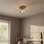 Load image into Gallery viewer, Merin Geometric Glass Modern Flush Mount for Hallway & Bedroom