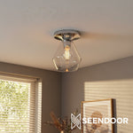 Load image into Gallery viewer, Merin Geometric Glass Modern Flush Mount for Hallway & Bedroom