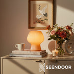 Load image into Gallery viewer, Novarise Textured Glass Modern Table Lamp for Bedside & Office