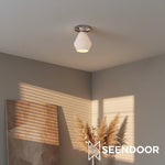 Load image into Gallery viewer, Merin Geometric Glass Modern Flush Mount for Hallway & Bedroom