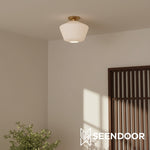 Load image into Gallery viewer, Merin Geometric Glass Modern Flush Mount for Hallway & Bedroom