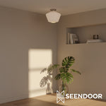 Load image into Gallery viewer, Merin Geometric Glass Modern Flush Mount for Hallway & Bedroom