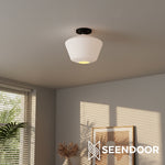 Load image into Gallery viewer, Merin Geometric Glass Modern Flush Mount for Hallway & Bedroom