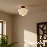 Load image into Gallery viewer, Merin Geometric Glass Modern Flush Mount for Hallway & Bedroom